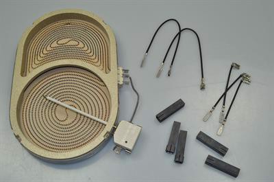 Kogezone, universal komfur & ovn - 230V/1800W/1000W  (dobbeltzone/oval)