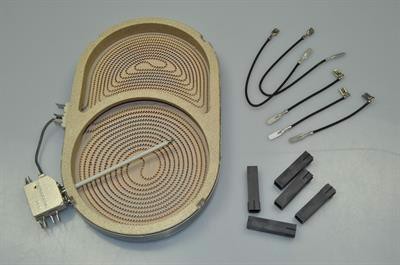 Kogezone, universal komfur & ovn - 230V/1800W/1000W   (dobbeltzone/oval)