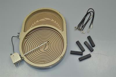 Kogezone, universal komfur & ovn - 230V/2400W/1600W  (dobbeltzone/oval)